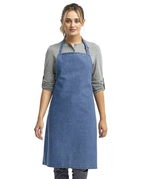 Artisan Collection by Reprime RP150, Recycled Bib Apron, Denim Blue