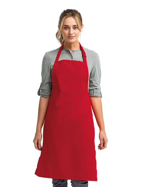 Artisan Collection by Reprime RP150, Recycled Bib Apron, Red