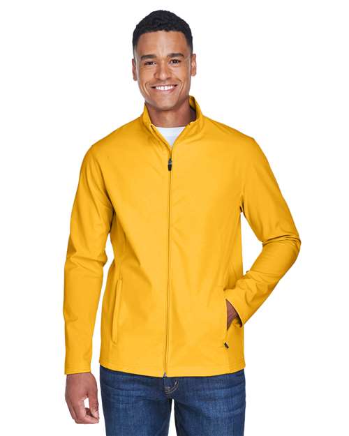 Men's Leader Soft Shell Jacket - - 13831 Sport Athletic Gold 738D9 AB Exclusive Brands CA New ab Full-Zips Jackets Mens & Unisex New AB Outerwear Performance Rain Coats S&S Deep Deals S&S Exclusive Brands Safety Spandex Team 365 TT80 Waterproof Zips