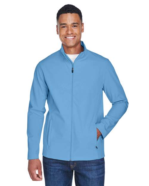 Men's Leader Soft Shell Jacket - - 13831 Sport Light Blue 738D9 AB Exclusive Brands CA New ab Full-Zips Jackets Mens & Unisex New AB Outerwear Performance Rain Coats S&S Deep Deals S&S Exclusive Brands Safety Spandex Team 365 TT80 Waterproof Zips