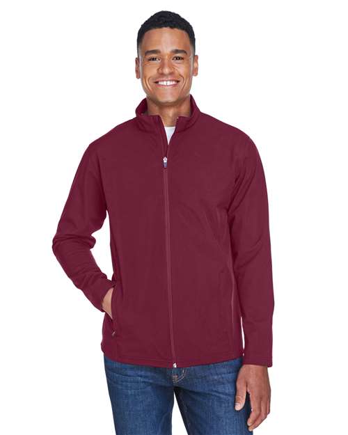Men's Leader Soft Shell Jacket - - 13831 Sport Maroon 738D9 AB Exclusive Brands CA New ab Full-Zips Jackets Mens & Unisex New AB Outerwear Performance Rain Coats S&S Deep Deals S&S Exclusive Brands Safety Spandex Team 365 TT80 Waterproof Zips