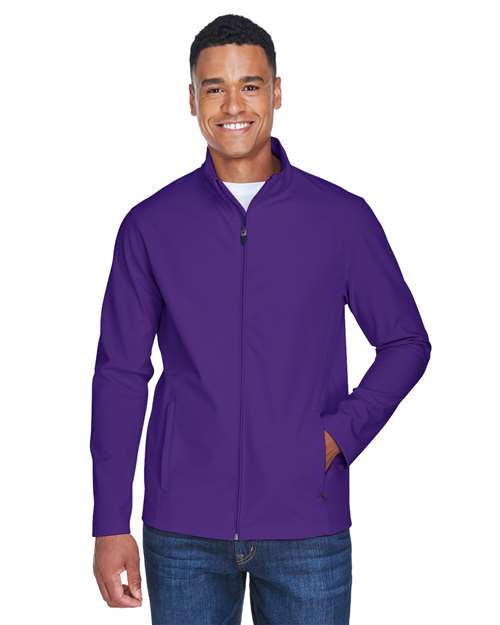 Men's Leader Soft Shell Jacket - - 13831 Sport Purple 738D9 AB Exclusive Brands CA New ab Full-Zips Jackets Mens & Unisex New AB Outerwear Performance Rain Coats S&S Deep Deals S&S Exclusive Brands Safety Spandex Team 365 TT80 Waterproof Zips
