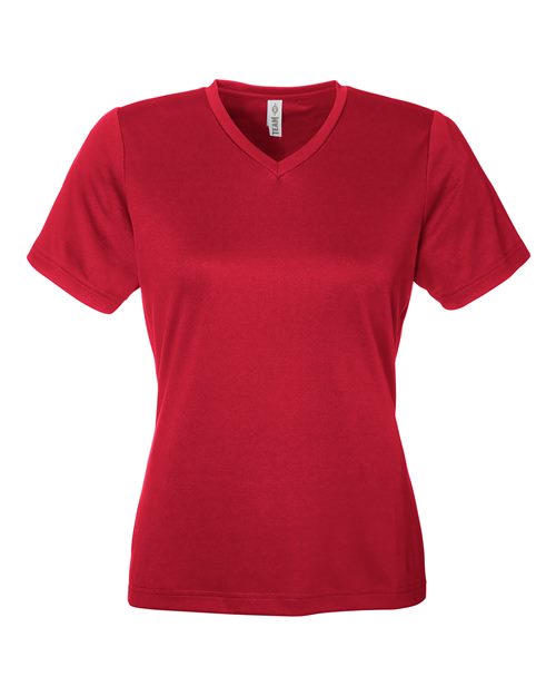 Team 365 TT15W, Women's Zone Performance Mesh T-shirt, Sport Red