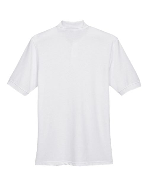 Harriton M265, Men's Easy Blend Polo, White