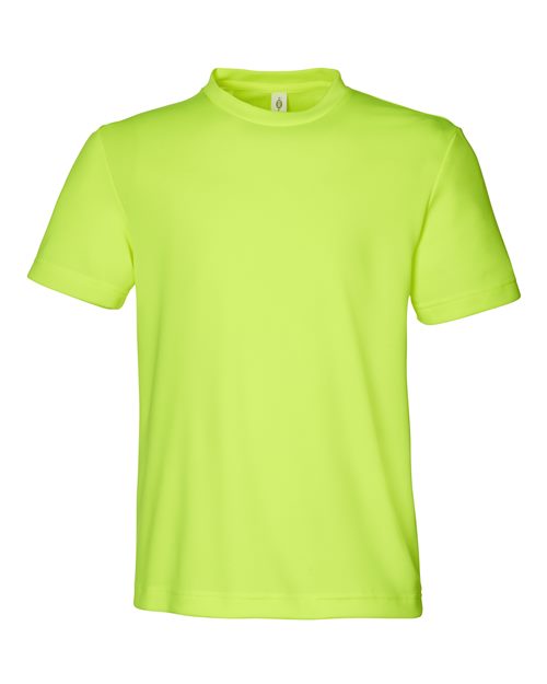 Team 365 TT15Y, Youth Zone Performance Mesh T-shirt, Safety Yellow