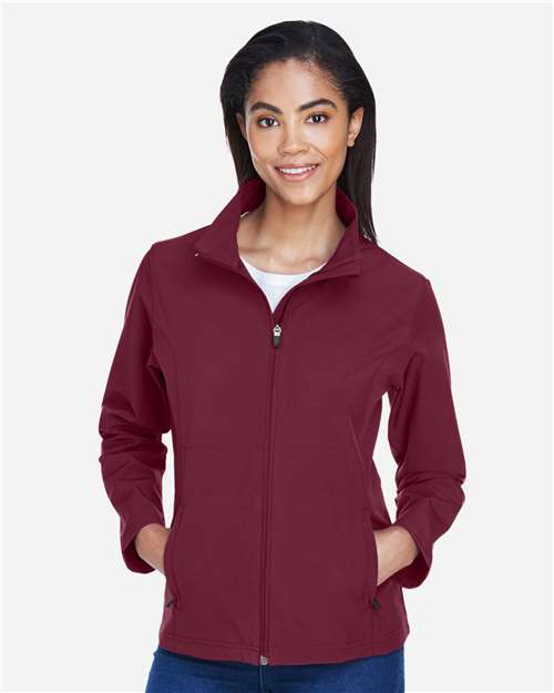 Team 365 TT80W, Women's Leader Soft Shell Jacket, Sport Maroon
