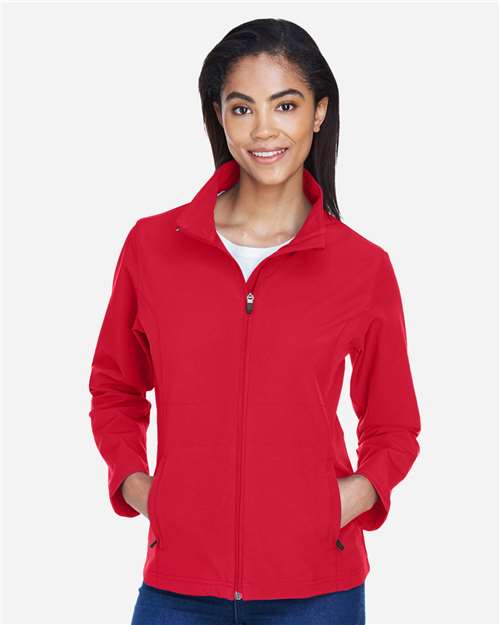 Team 365 TT80W, Women's Leader Soft Shell Jacket, Sport Red
