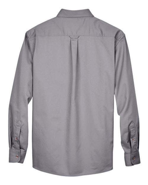 Harriton M500, Men's Easy Blend Twill Shirt, Dark Grey
