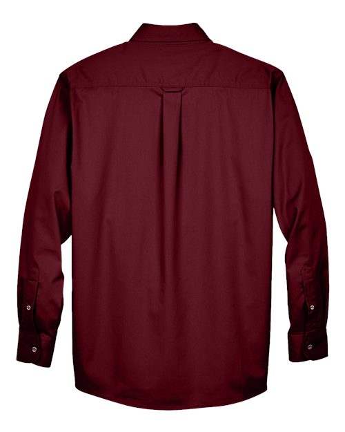 Harriton M500, Men's Easy Blend Twill Shirt, Wine