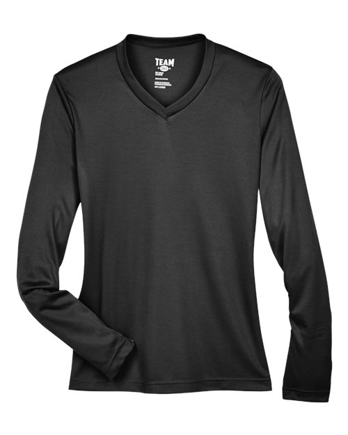 Team 365 TT11WL, Women's Zone Performance Long Sleeve T-shirt, Black