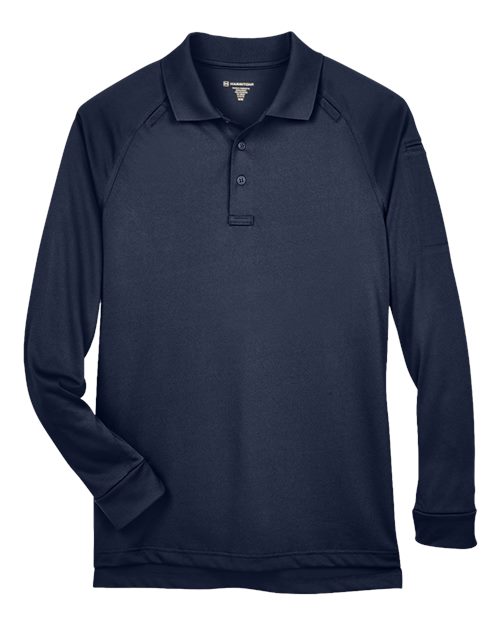 Harriton M211L, Men's Advantage Long Sleeve Tactical Polo, Dark Navy