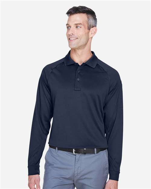 Harriton M211L, Men's Advantage Long Sleeve Tactical Polo, Dark Navy