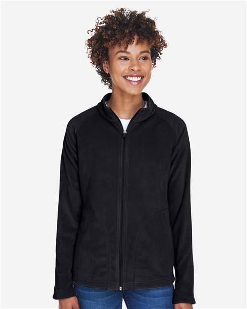Team 365 TT90W, Women's Campus Microfleece Jacket, Black
