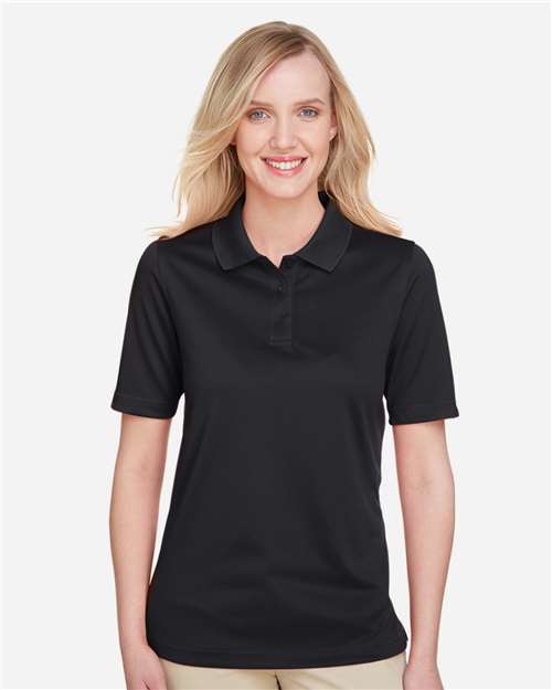 Harriton M348W, Women's Advantage Snag Protection Plus Polo, Black
