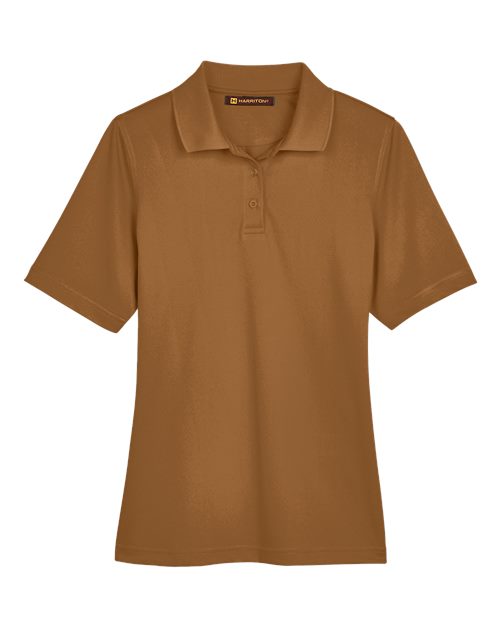 Harriton M348W, Women's Advantage Snag Protection Plus Polo, Duck Brown