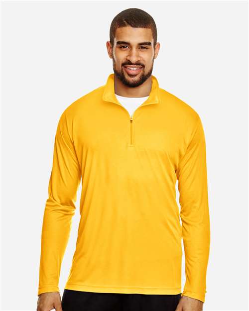 Team 365 TT31, Men's Zone Performance Quarter-zip Pullover, Sport Athletic Gold