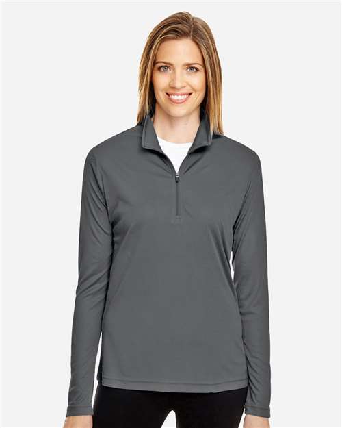 Team 365 TT31W, Women's Zone Performance Quarter-zip Pullover, Sport Graphite
