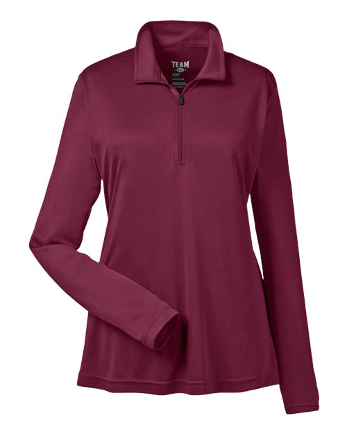 Team 365 TT31W, Women's Zone Performance Quarter-zip Pullover, Sport Maroon