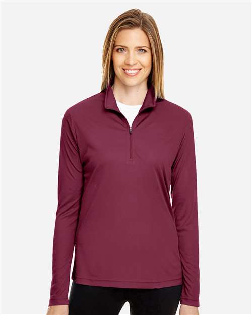 Team 365 TT31W, Women's Zone Performance Quarter-zip Pullover, Sport Maroon