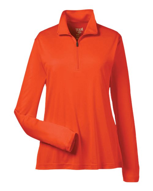 Team 365 TT31W, Women's Zone Performance Quarter-zip Pullover, Sport Orange