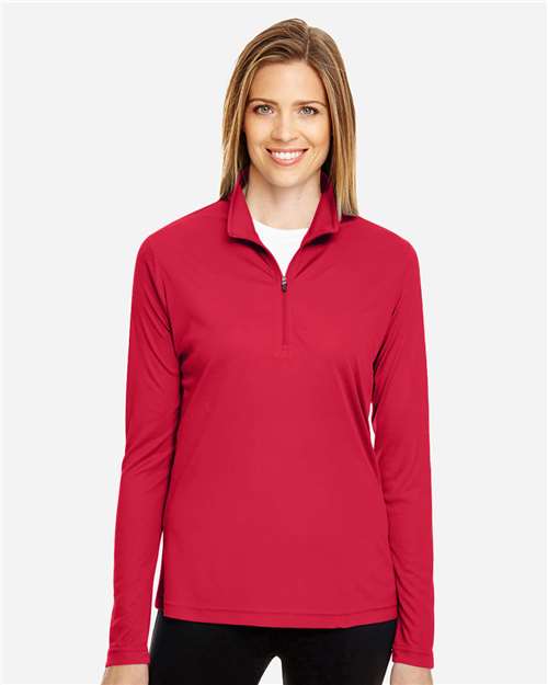Team 365 TT31W, Women's Zone Performance Quarter-zip Pullover, Sport Red