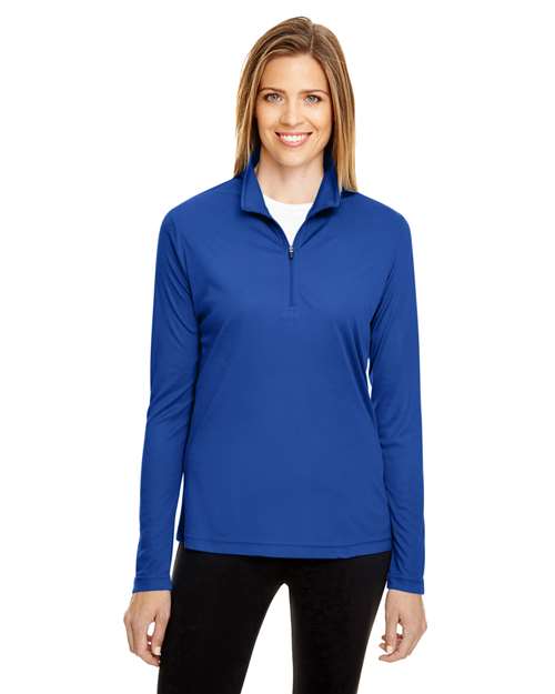 Women's Zone Performance Quarter-Zip Pullover - - 13859 Sport Royal 3-3.9 oz 704D9 AB Exclusive Brands Activewear CA New ab Explore Corporate Explore Corporate Company Gear Explore Corporate Uniforms Long Sleeves Moisture-Management New AB Performance Polos & Knits Polyester - 100% Pullovers Quarter-Zips S&S Exclusive Brands Sun/UV Protection Team 365 Tops TT31W Womens Zips