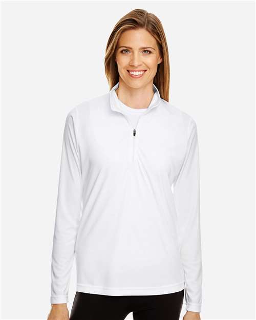 Team 365 TT31W, Women's Zone Performance Quarter-zip Pullover, White