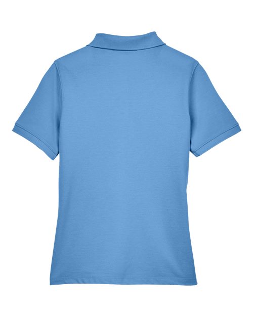 Harriton M265W, Women's Easy Blend Polo, Light College Blue