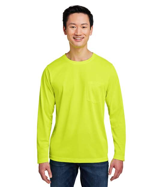 Unisex Charge Snag and Soil Protect Long Sleeve T-Shirt - - 13866 Safety Yellow 189B9 4-4.9 oz AB Exclusive Brands Antimicrobial Back to School 2025 CA CA New ab Crewneck Harriton Long Sleeves M118L Mens & Unisex Moisture-Management New AB Pockets Polyester - 100% S&S Exclusive Brands Safety Stain Resistant T-Shirts T-Shirts - Long Sleeve Tops Workwear