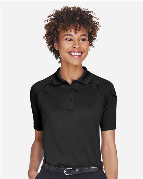 Harriton M211W, Women's Advantage Tactical Polo, Black