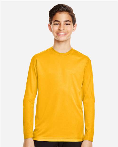 Team 365 TT11YL, Youth Zone Performance Long Sleeve T-shirt, Sport Athletic Gold