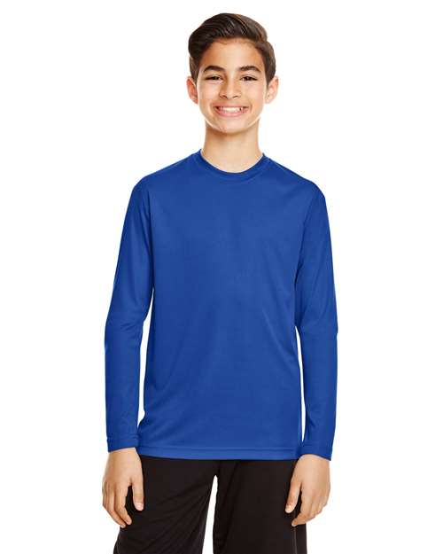Youth Zone Performance Long Sleeve T-Shirt - - 13869 Sport Royal 3-3.9 oz 684D9 AB Exclusive Brands CA New ab Crewneck Explore School & Team - Back to School Explore School & Team - K-12 Explore School & Teams Long Sleeves Moisture-Management New AB Performance Polyester - 100% S&S Exclusive Brands Safety Say Yes to S&S Side Seams T-Shirts T-Shirts - Long Sleeve Team 365 Tops TT11YL Youth