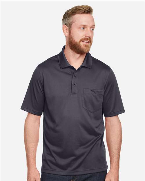 Harriton M348P, Men's Advantage Snag Protection Plus Il Pocket Polo, Dark Charcoal