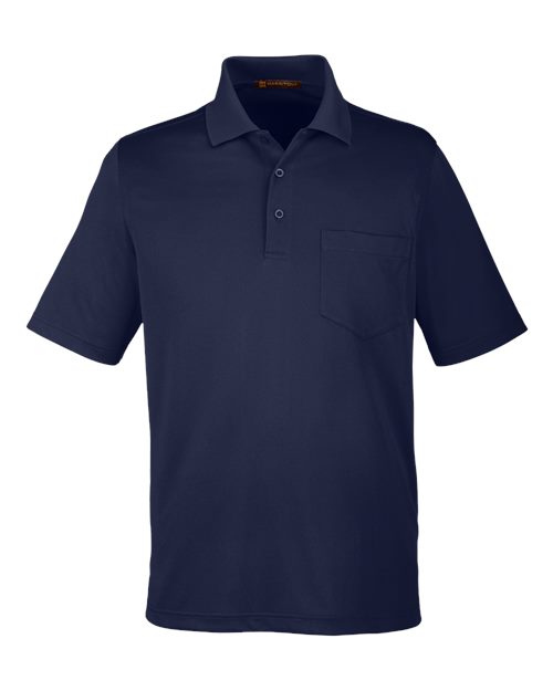 Harriton M348P, Men's Advantage Snag Protection Plus Il Pocket Polo, Dark Navy