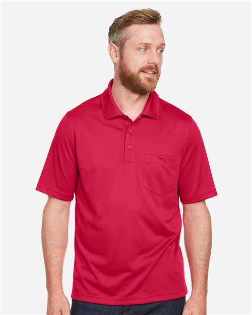 Harriton M348P, Men's Advantage Snag Protection Plus Il Pocket Polo, Red
