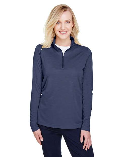 Women's Zone Sonic Heather Performance Quarter-Zip Pullover - - 13885 3-3.9 oz 702D9 AB Exclusive Brands Activewear Back to School 2025 CA CA New ab Long Sleeves Moisture-Management New AB Performance Polos & Knits Polyester - 100% Pullovers Quarter-Zips S&S Exclusive Brands Sun/UV Protection Team 365 Tops TT31HW Womens Zips