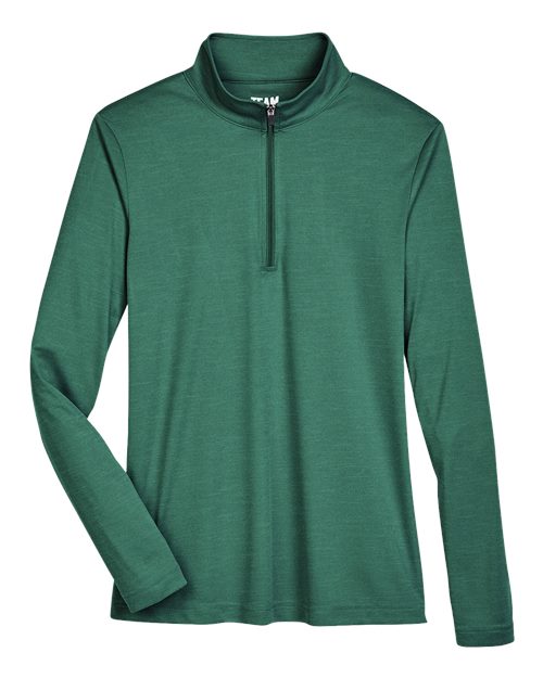 Team 365 TT31HW, Women's Zone Sonic Heather Performance Quarter-zip Pullover, Sport Forest Heather