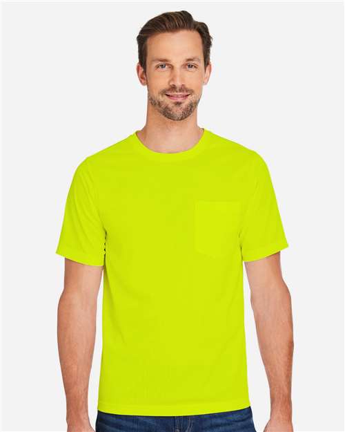 Harriton M118, Unisex Charge Snag And Soil Protect T-shirt, Safety Yellow