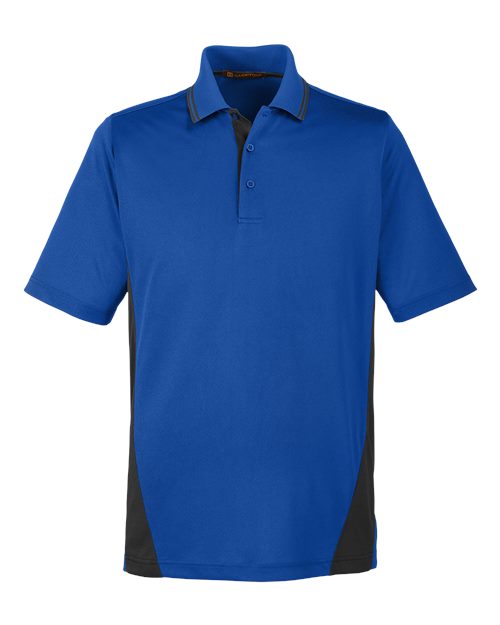 Harriton M386, Men's Flash Snag Protection Plus Il Colorblock Polo, True Royal/ Black