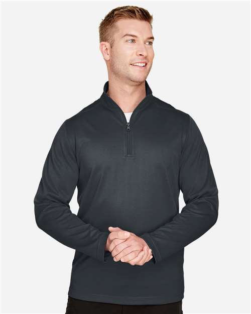 Harriton M748, Men's Advantage Snag Protection Plus Quarter-zip Pullover, Dark Charcoal