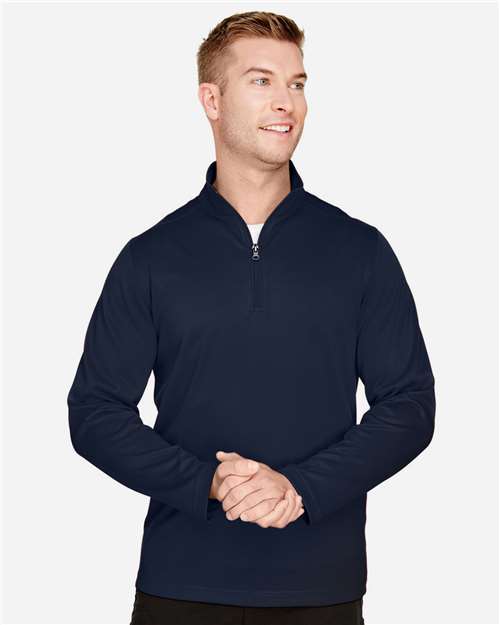 Harriton M748, Men's Advantage Snag Protection Plus Quarter-zip Pullover, Dark Navy
