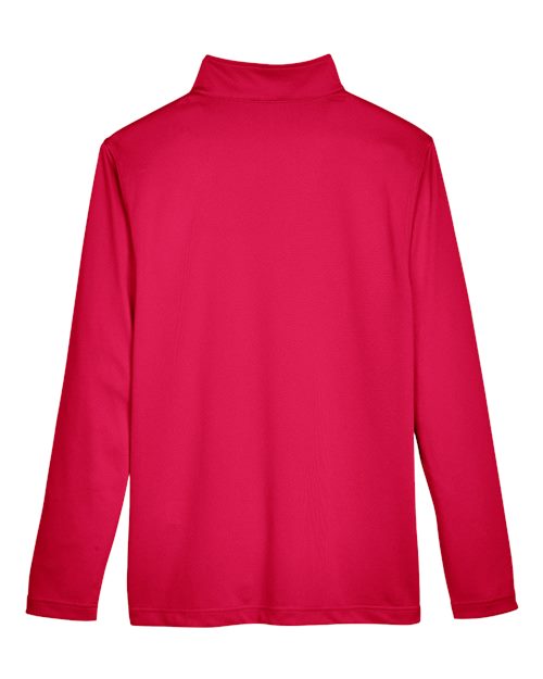 Harriton M748, Men's Advantage Snag Protection Plus Quarter-zip Pullover, Red