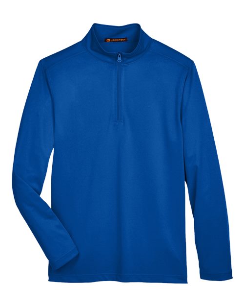 Harriton M748, Men's Advantage Snag Protection Plus Quarter-zip Pullover, True Royal