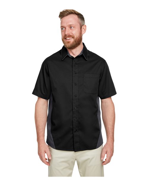 Men's Flash IL Colorblock Shirt - - 13894 Black Dark Charcoal 266B9 4-4.9 oz AB Exclusive Brands CA New ab Cotton Dress Shirts Harriton M586 Mens & Unisex New AB Pockets Polyester S&S Deep Deals S&S Exclusive Brands Short Sleeves Stain Resistant Tops Workwear Wovens Wovens & Dress Shirts Wrinkle Free