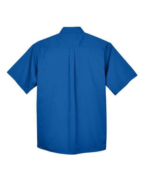 Harriton M500S, Men's Easy Blend Twill Dress Shirt With Stain-release, French Blue