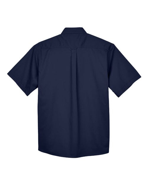 Harriton M500S, Men's Easy Blend Twill Dress Shirt With Stain-release, Navy
