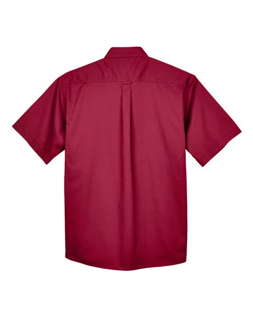 Harriton M500S, Men's Easy Blend Twill Dress Shirt With Stain-release, Wine