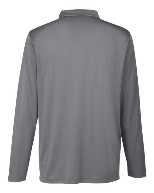 Team 365 TT51L, Men's Zone Performance Long Sleeve Polo, Sport Graphite
