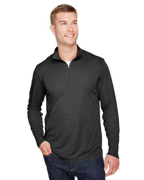 Men's Zone Sonic Heather Performance Quarter-Zip Pullover - - 13900 Black Heather 3-3.9 oz 701D9 AB Exclusive Brands Activewear Back to School 2025 CA CA New ab Long Sleeves Mens & Unisex Moisture-Management New AB Performance Polos & Knits Polyester - 100% Pullovers Quarter-Zips S&S Exclusive Brands Sun/UV Protection Team 365 Tops TT31H Zips