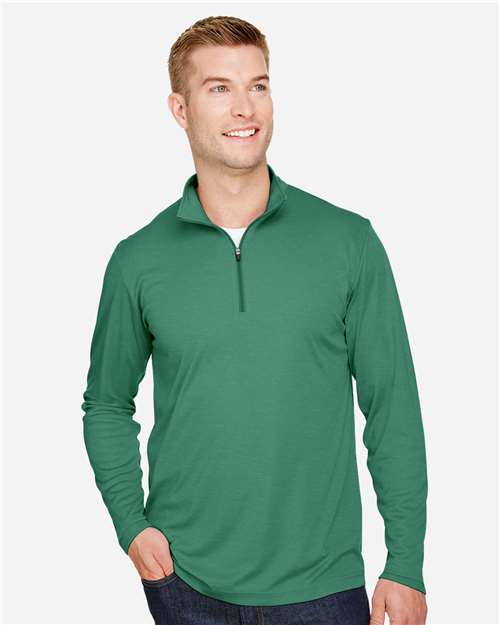 Team 365 TT31H, Men's Zone Sonic Heather Performance Quarter-zip Pullover, Sport Forest Heather